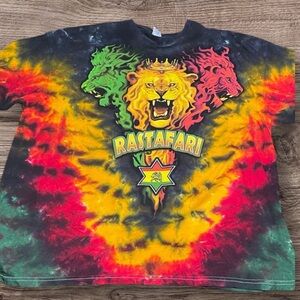 Rastafari Tie-Dye T-Shirt Liquid Blue Size XXL